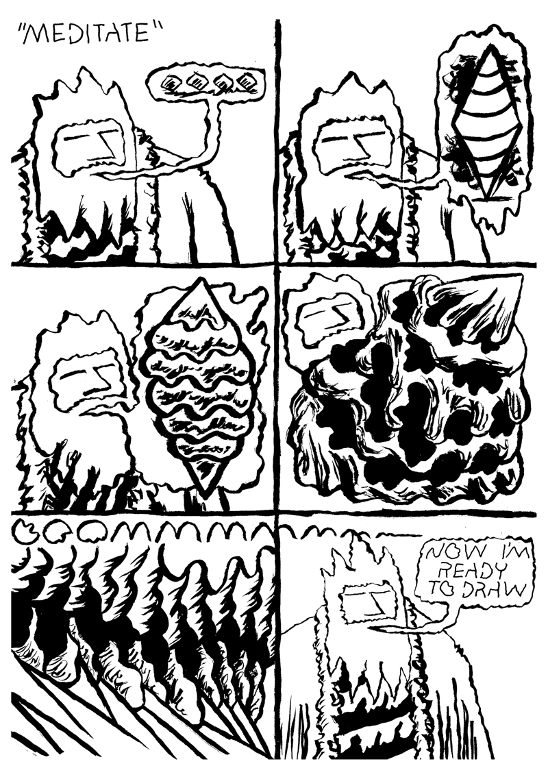 Meditate comic by Will Cardini