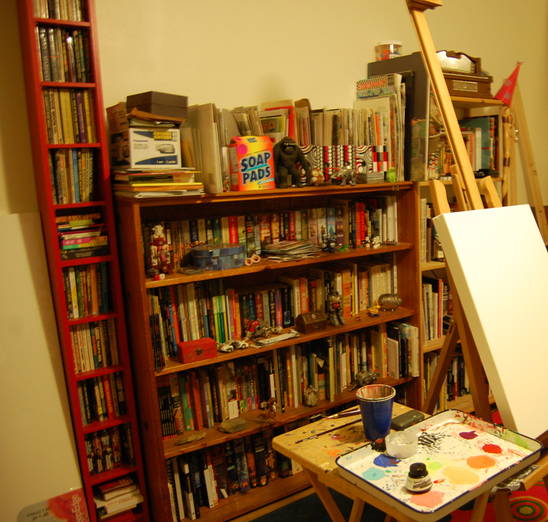 The North Wall (Bookcases) of my Studio after Cleaning