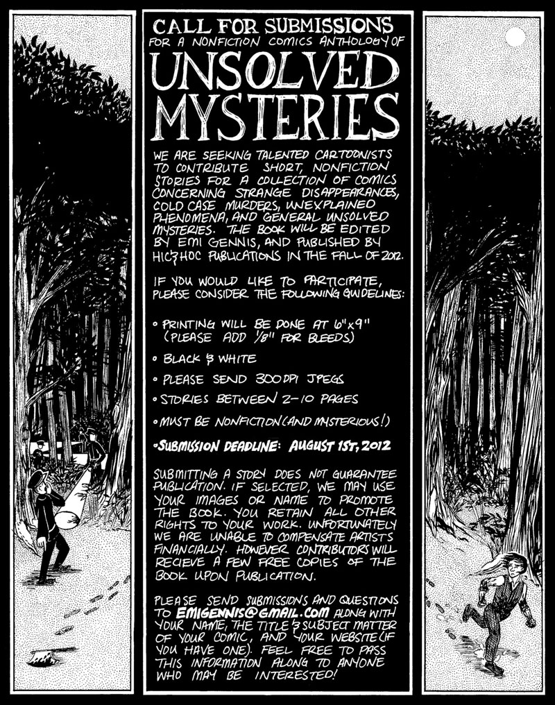 Unsolved Mysteries call for entries