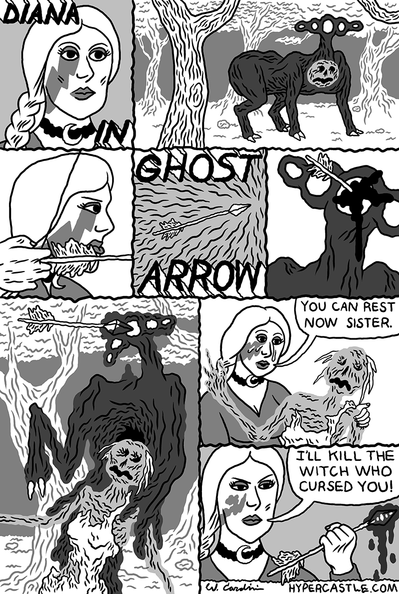 Diana in Ghost Arrow a single page webcomic by William Cardini