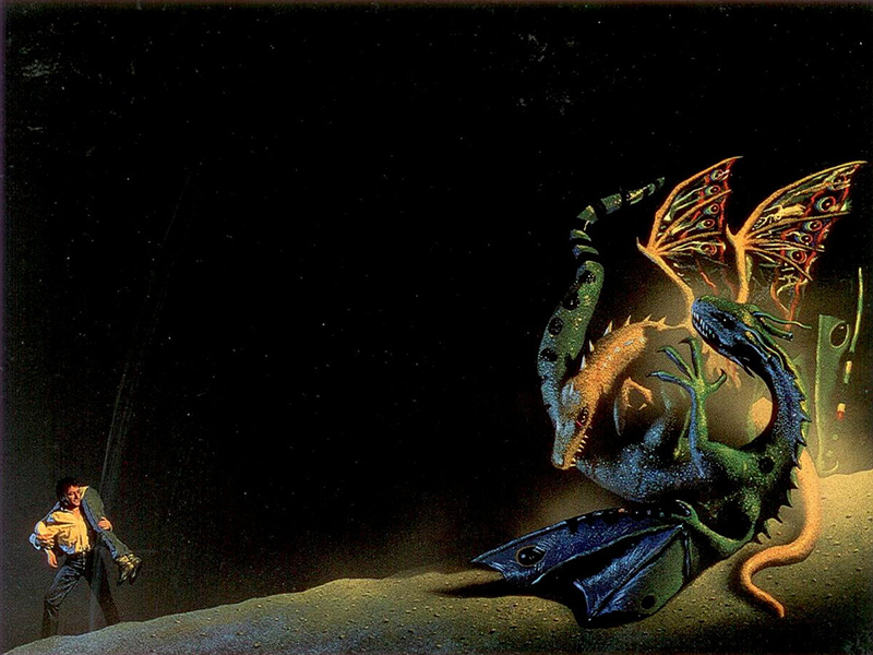 Tim White cover painting for Sign of Chaos by Zelazny