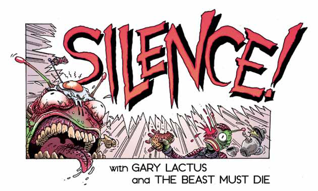 SILENCE! podcast header by James Stokoe