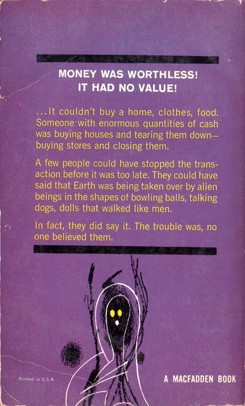 They Walked Like Men by Clifford D Simak back cover