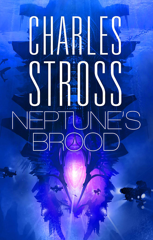 Cover of Neptunes Brood by Charles Stross, cover art by Fred Gambino