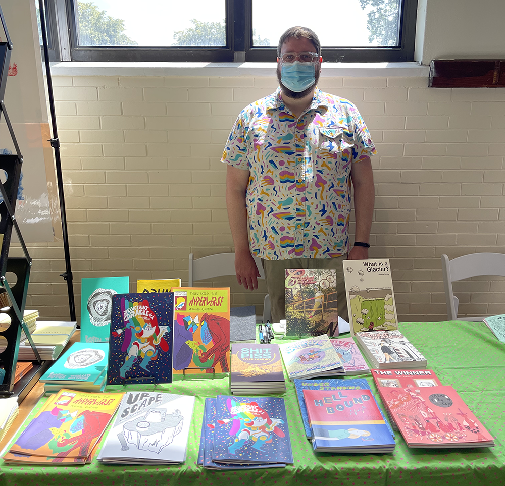 Photo of Will Cardini at Kansas City Zine Con 7 in June 2022