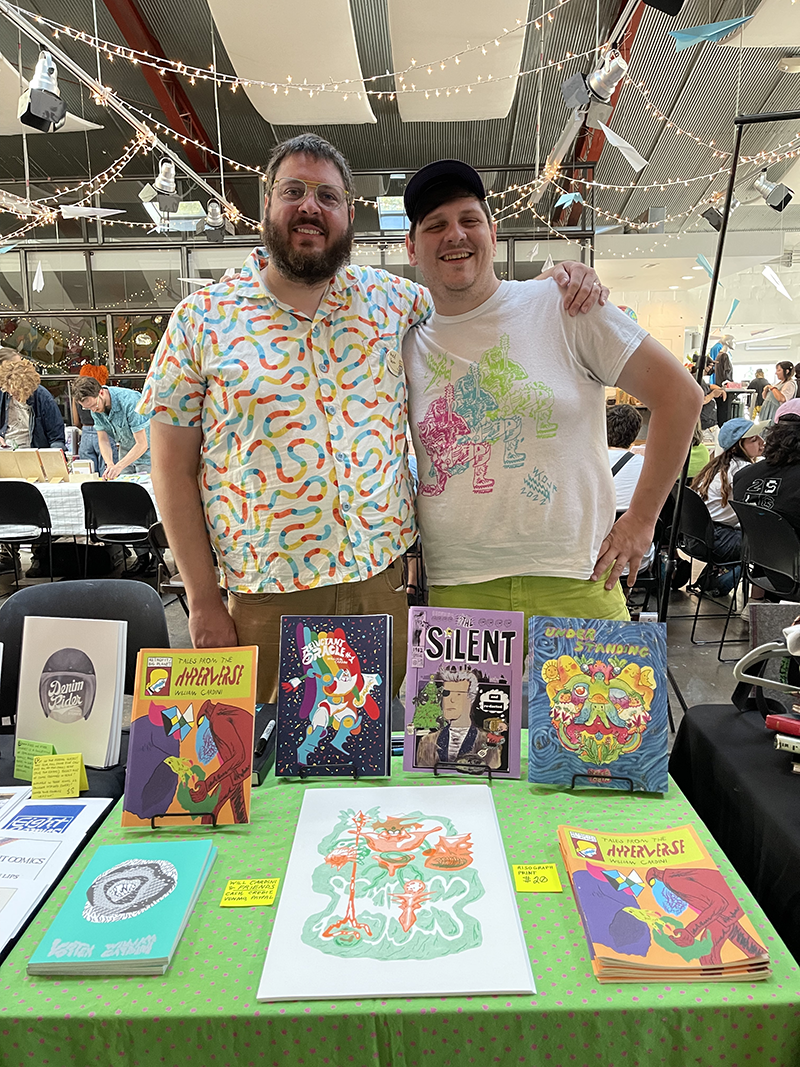 Will Cardini and Peter Hensel at Paper Plains Zine Fest 2 in Lawrence, KS